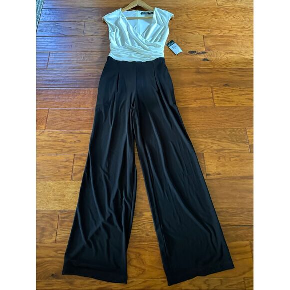 Lauren Ralph Lauren Wide Leg Jumpsuit Surplice Bodice SZ 4 NWT - Picture 16 of 16